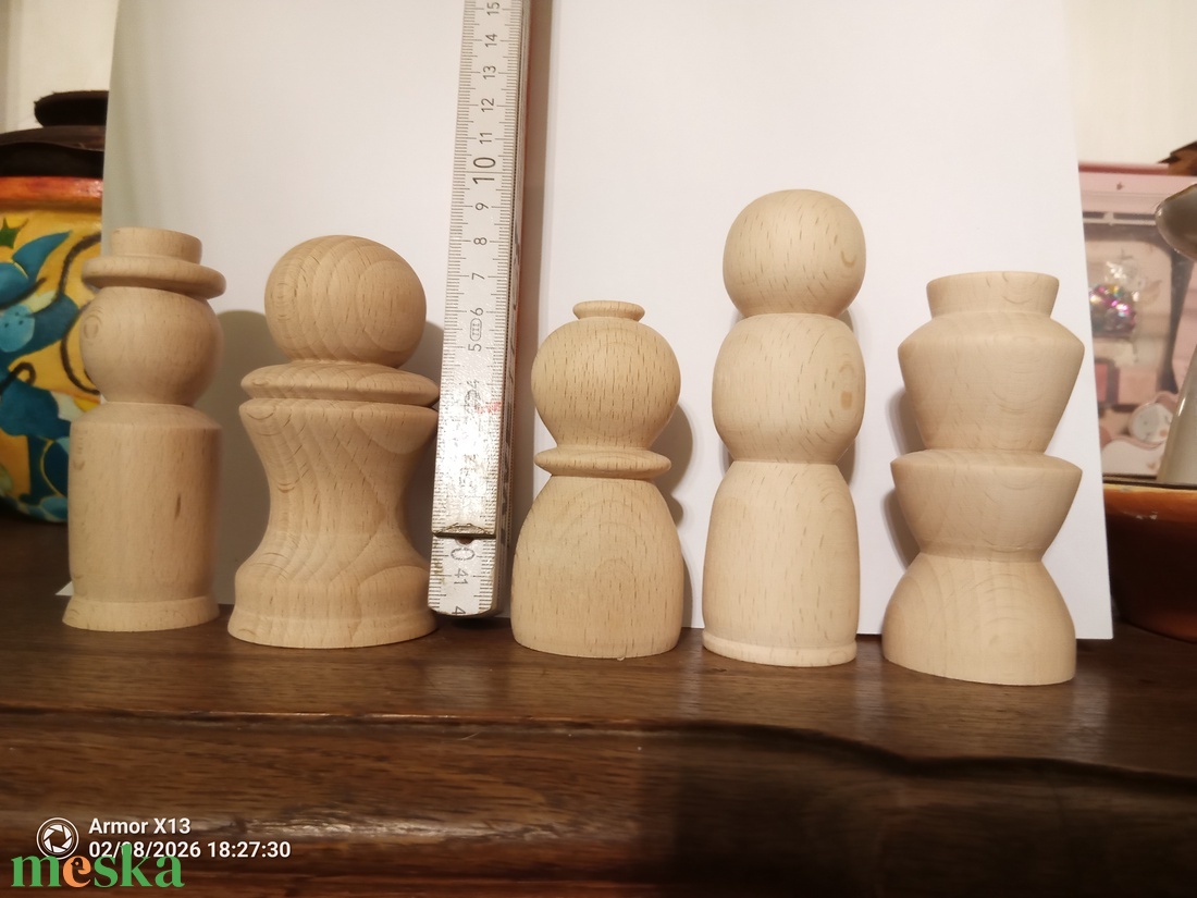 Esztergált egyedi baba-csoport (5 db bábu) - bábuállításhoz, kreatív elfoglaltsághoz, meseállításhoz - művészet - más gyűjtemények - Meska.hu