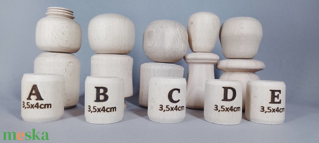 Öt fababa, levehető fejjel - talán így könnyebb festeni - egyesével vagy csoportban is... - kellékek & szerszámok - hobby fa alapanyag - egyéb fatermék - Meska.hu