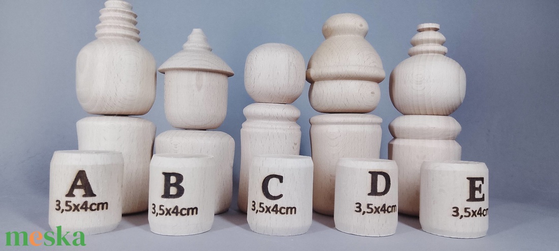 Öt fababa, levehető fejjel - talán így könnyebb festeni - egyesével vagy csoportban is... - kellékek & szerszámok - hobby fa alapanyag - egyéb fatermék - Meska.hu