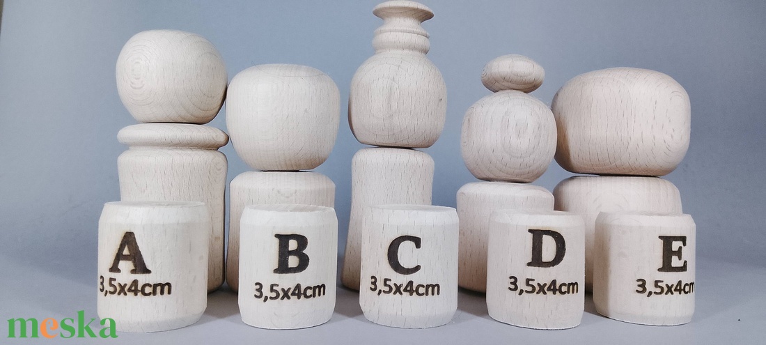 Öt fababa, levehető fejjel - talán így könnyebb festeni - egyesével vagy csoportban is... - kellékek & szerszámok - hobby fa alapanyag - egyéb fatermék - Meska.hu