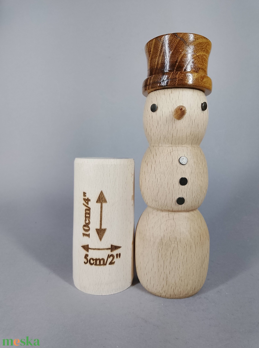 Hóember kalapban - soha nem olvad el :D... - kellékek & szerszámok - hobby fa alapanyag - egyéb fatermék - Meska.hu