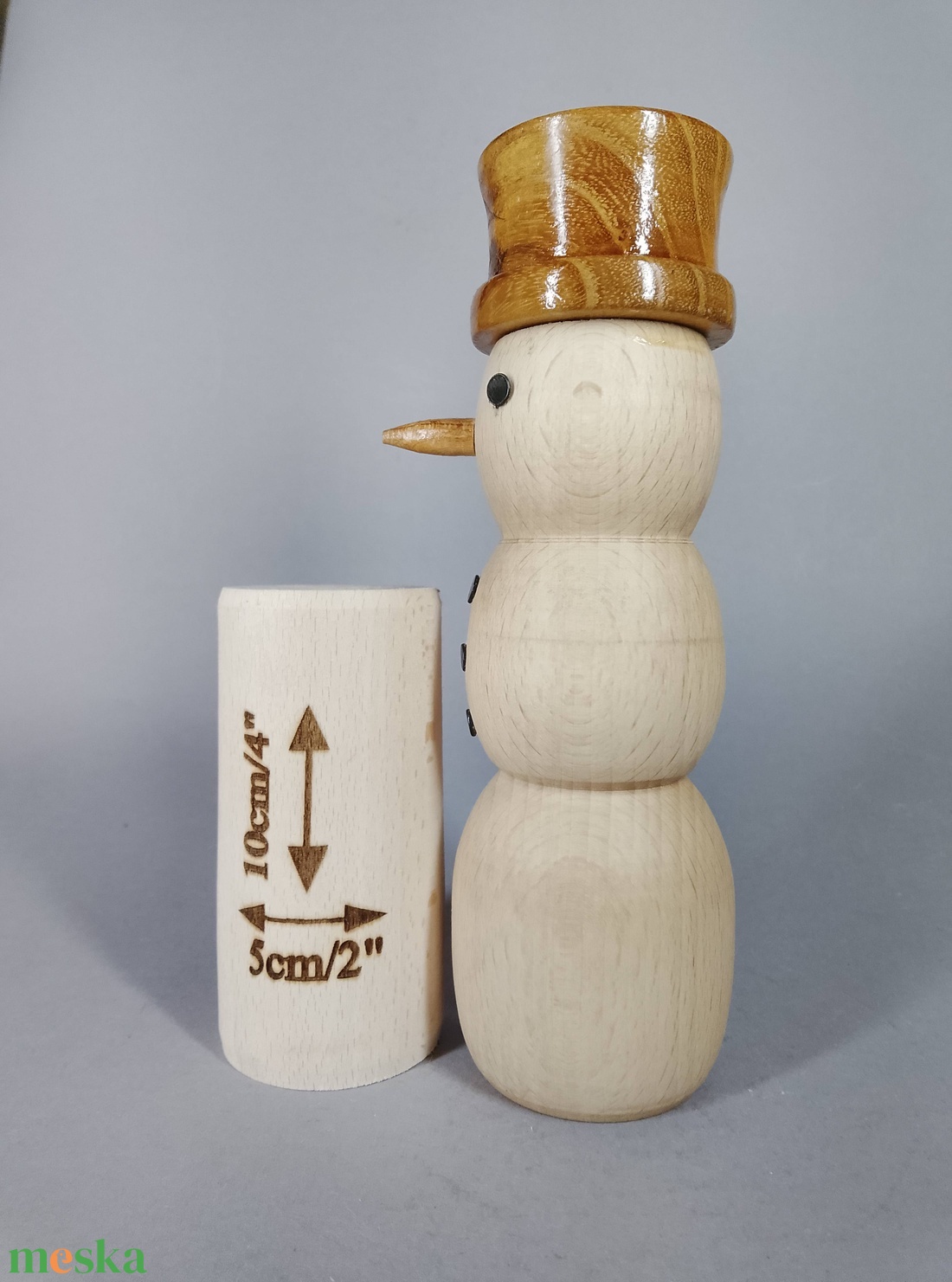 Hóember kalapban - soha nem olvad el :D... - kellékek & szerszámok - hobby fa alapanyag - egyéb fatermék - Meska.hu
