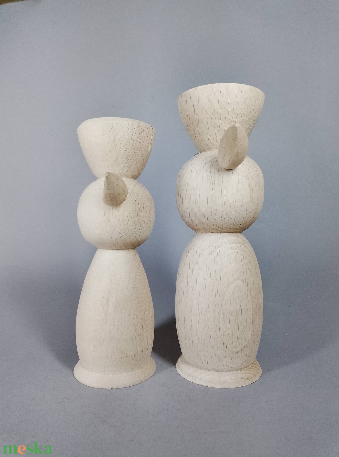 Egyedi cica gyertyatartók - bükkfából esztergálva - kellékek & szerszámok - hobby fa alapanyag - egyéb fatermék - Meska.hu