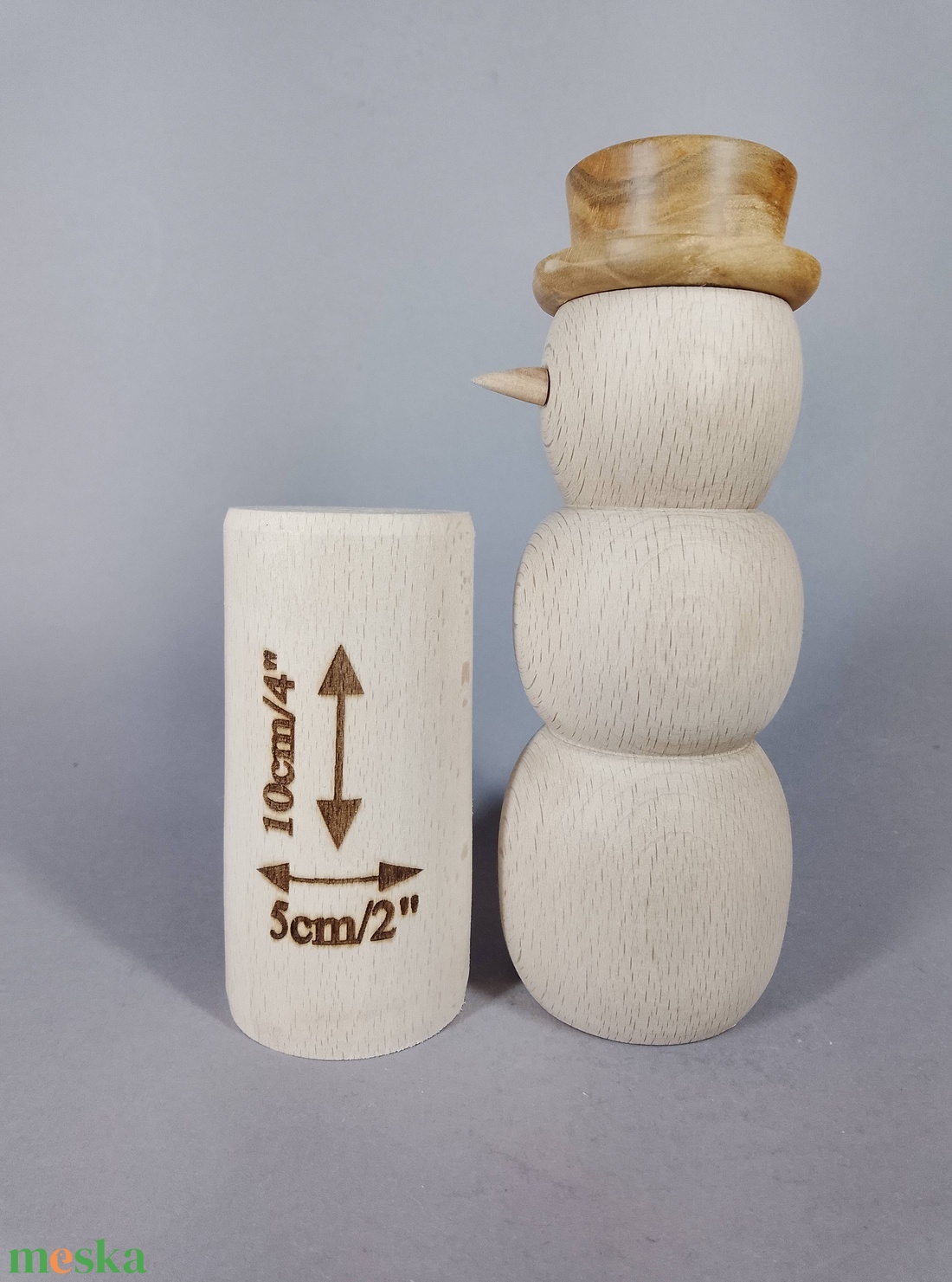 Hóember kalapban - soha nem olvad el :D... - kellékek & szerszámok - hobby fa alapanyag - egyéb fatermék - Meska.hu