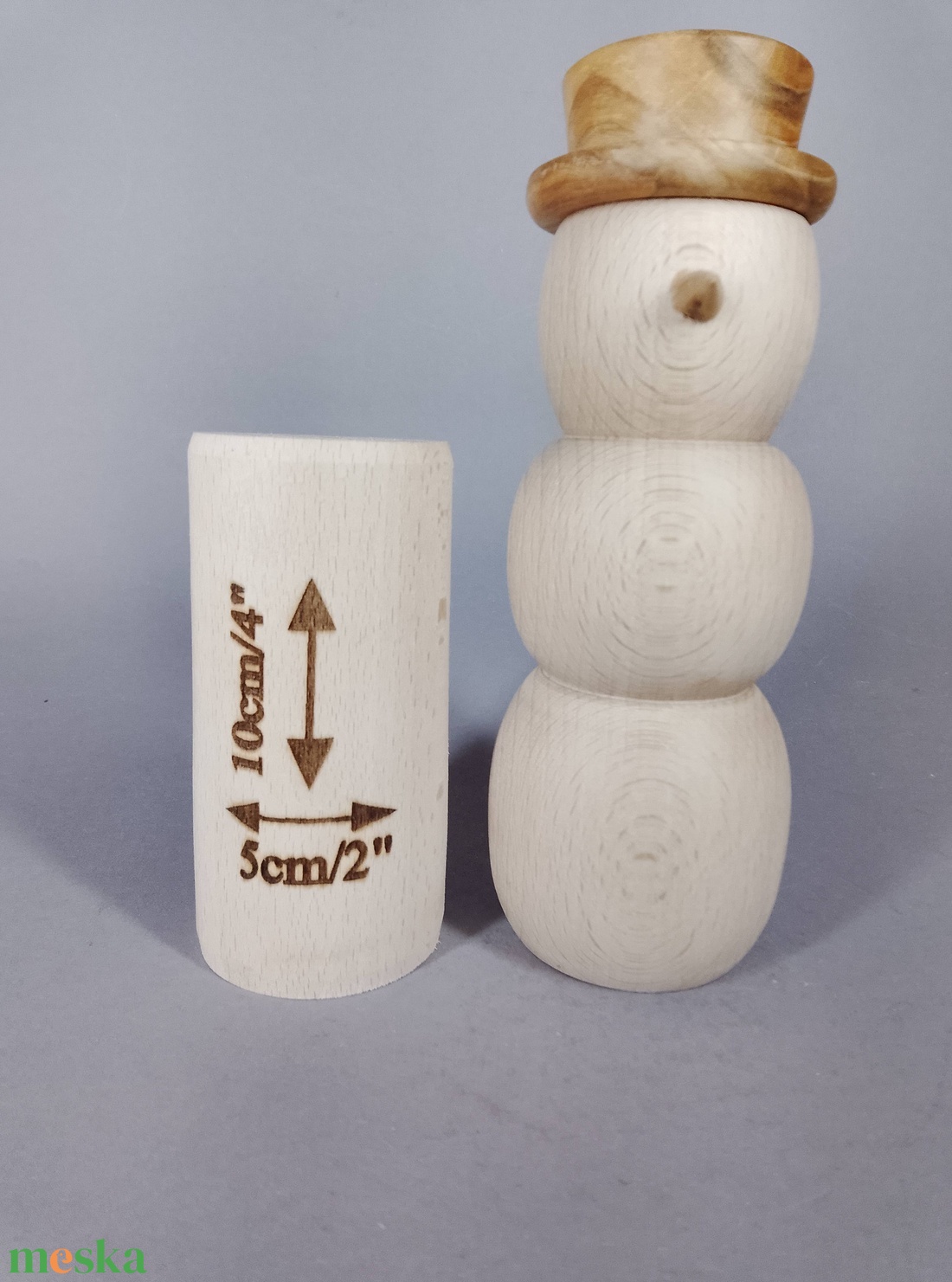 Hóember kalapban - soha nem olvad el :D... - kellékek & szerszámok - hobby fa alapanyag - egyéb fatermék - Meska.hu