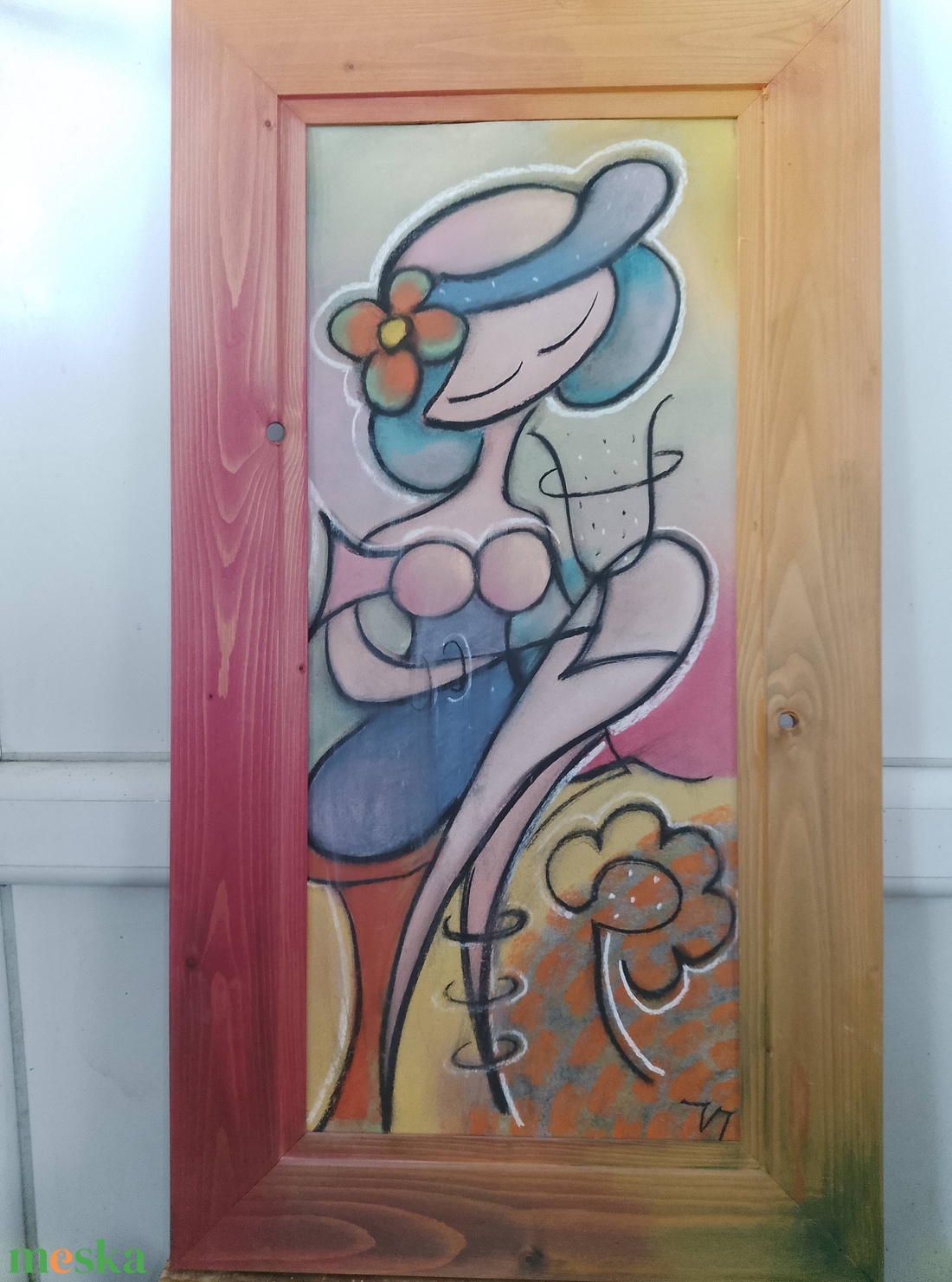 Vibók Ildi: Teázás, csak úgy...(pasztell - kartonon) - művészet - festmény - pasztell - Meska.hu