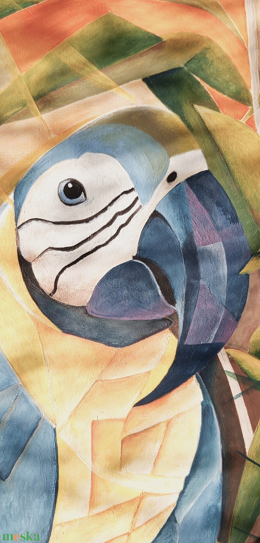 Vibók Ildi: Papagáj, fény, lombok...(akril - rétegelt lemezen) - művészet - festmény - akril - Meska.hu