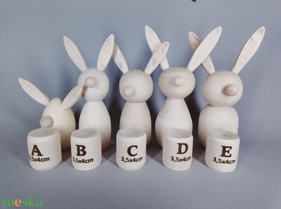 Öt bükkfa nyuszó, egyedileg esztergáltak- egyesével vagy csoportban is... - kellékek & szerszámok - hobby fa alapanyag - egyéb fatermék - Meska.hu