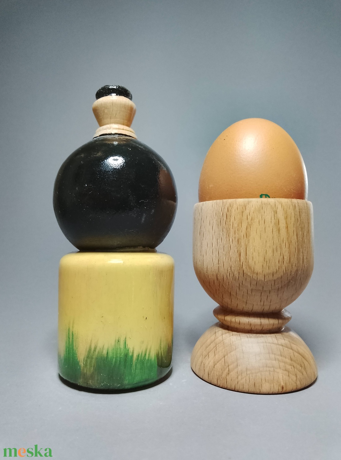 Kézzel készített egyedi Kokeshi - a kóbormacskás mintával - művészet - más gyűjtemények - Meska.hu