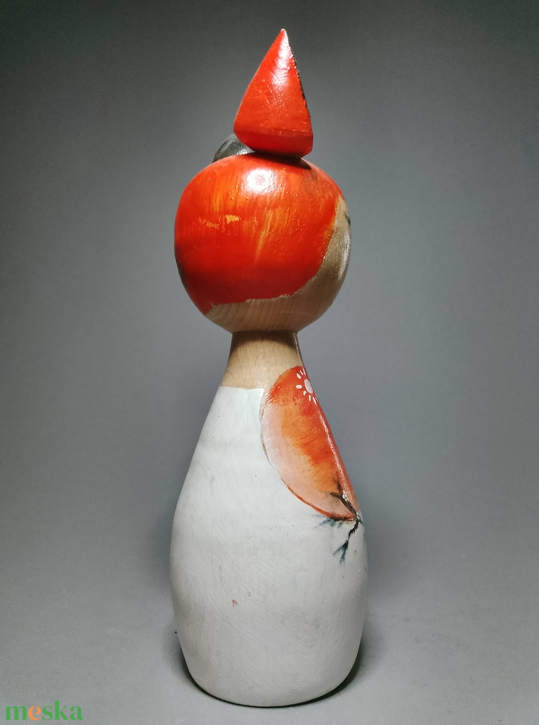 Kézzel készített egyedi Kokeshi macska - aaranyhalas mintával - művészet - más gyűjtemények - Meska.hu