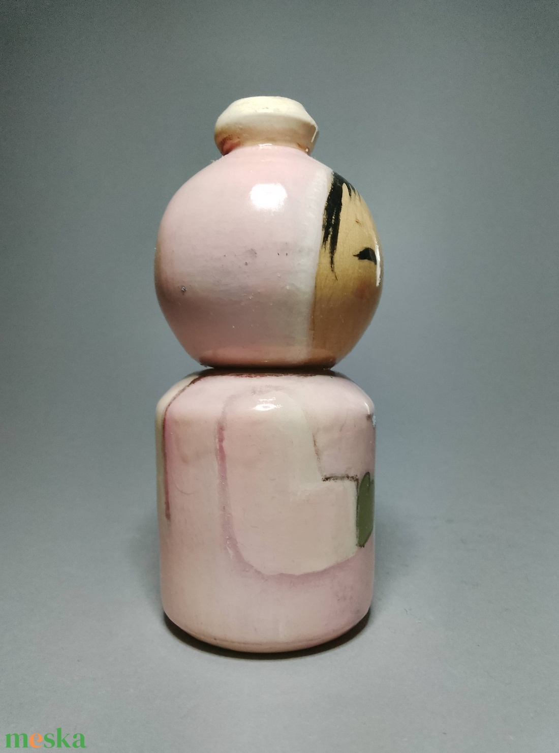 Kézzel készített egyedi Kokeshi - téli ruha mintával - művészet - más gyűjtemények - Meska.hu