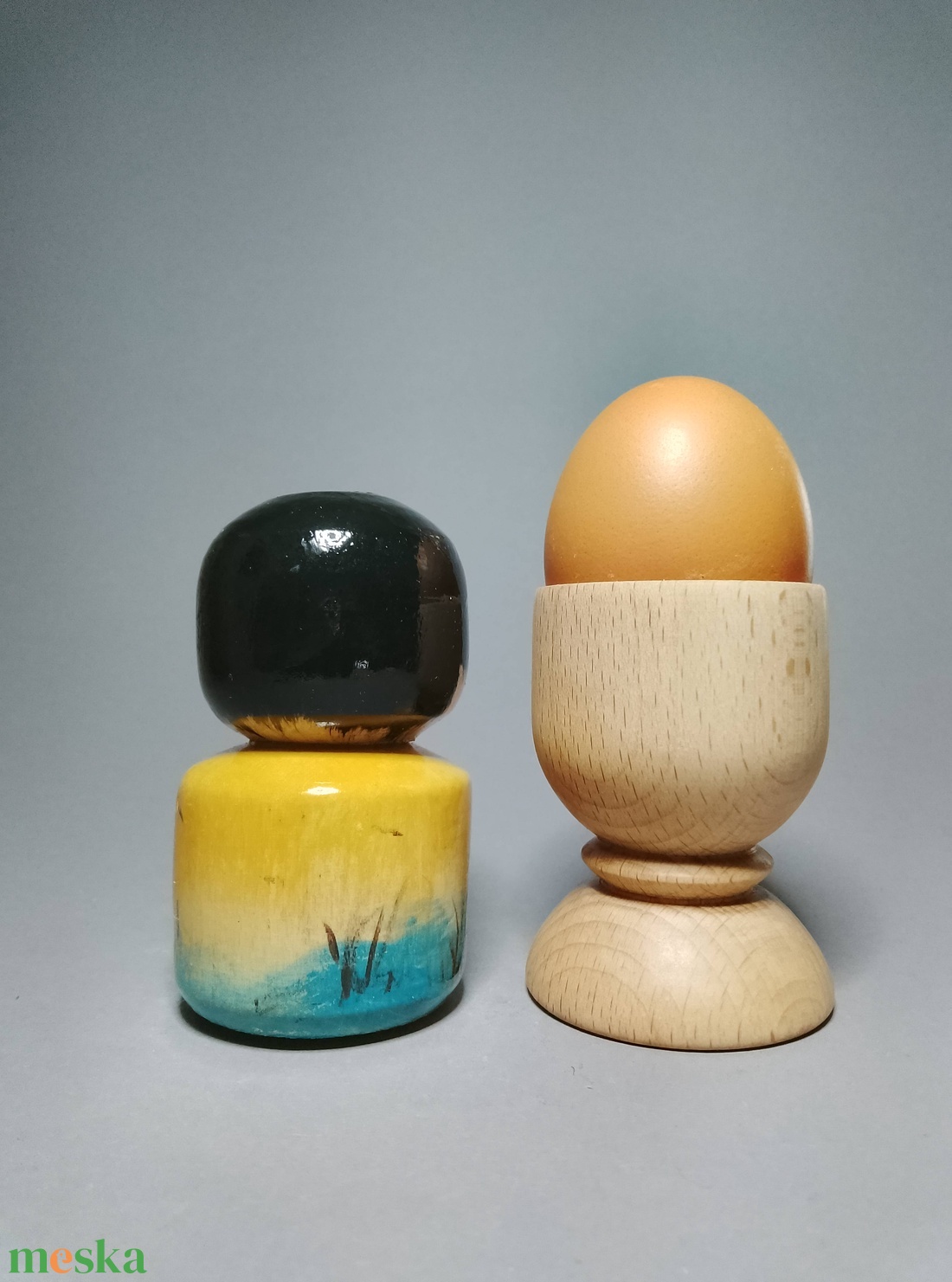 Kézzel készített egyedi Kokeshi - tájkép mintával - művészet - más gyűjtemények - Meska.hu