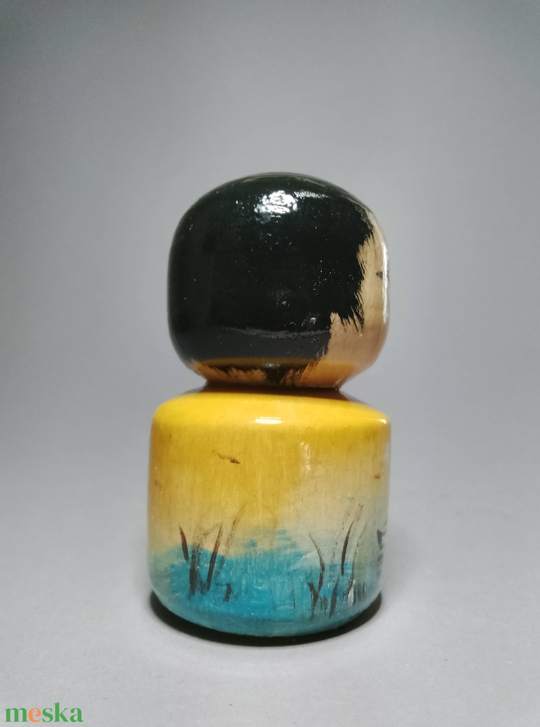 Kézzel készített egyedi Kokeshi - tájkép mintával - művészet - más gyűjtemények - Meska.hu