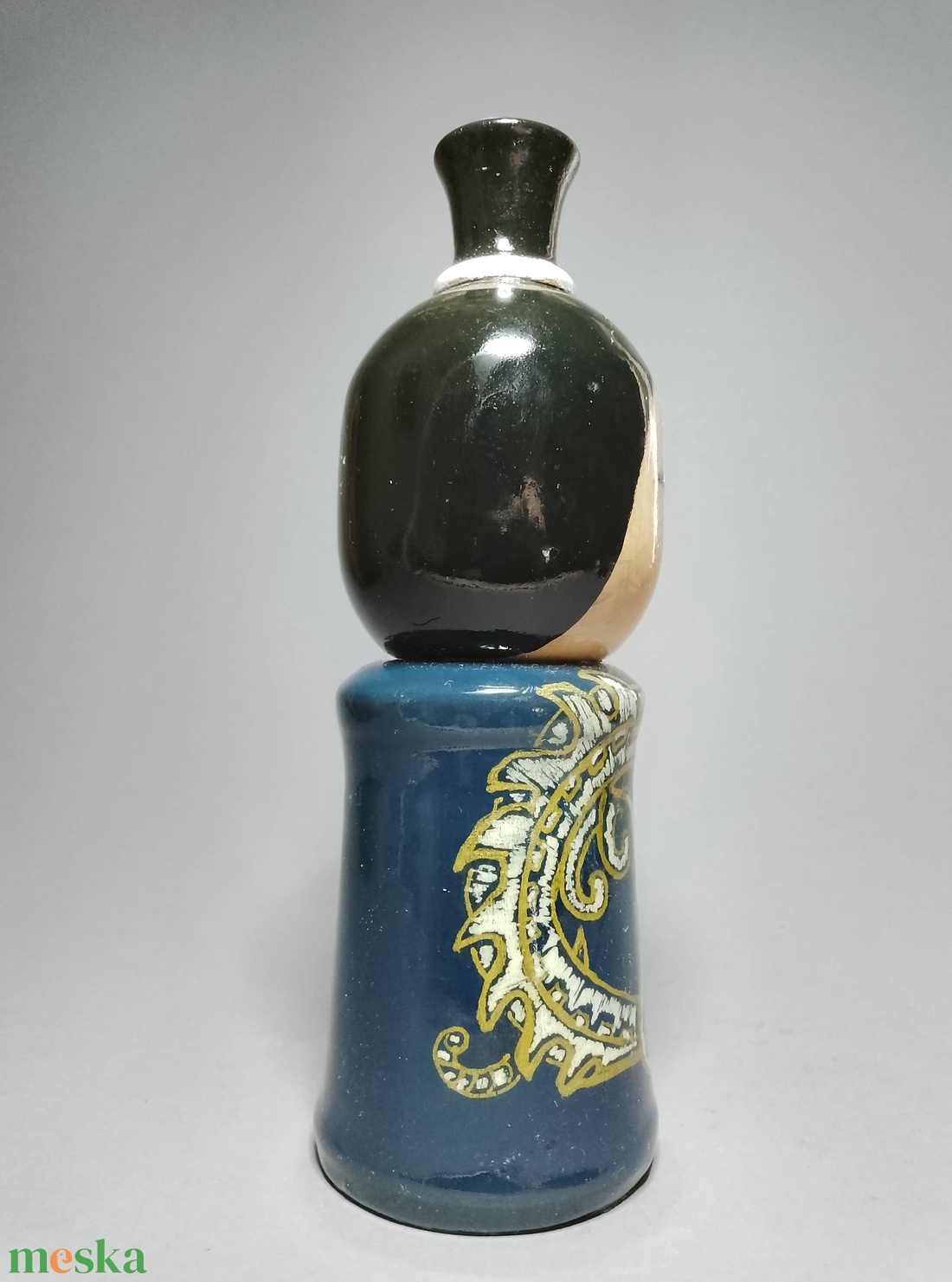 Kézzel készített egyedi Kokeshi - sárkány mintával - művészet - más gyűjtemények - Meska.hu