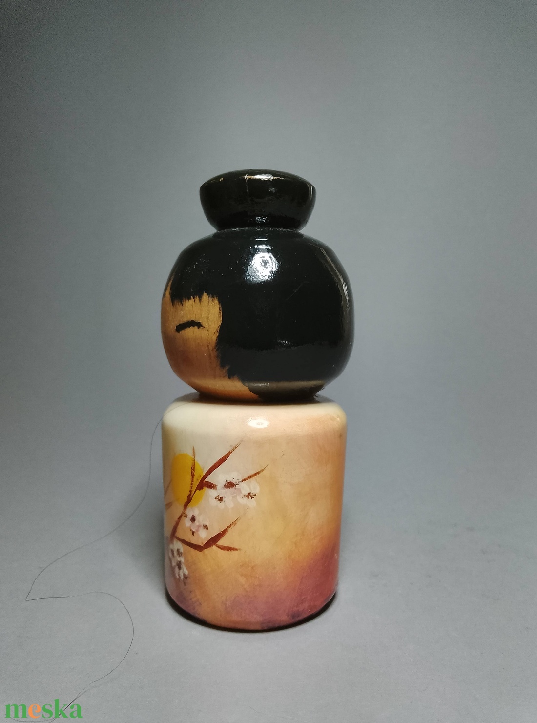 Kézzel készített egyedi Kokeshi - cseresznyevirág mintával - művészet - más gyűjtemények - Meska.hu