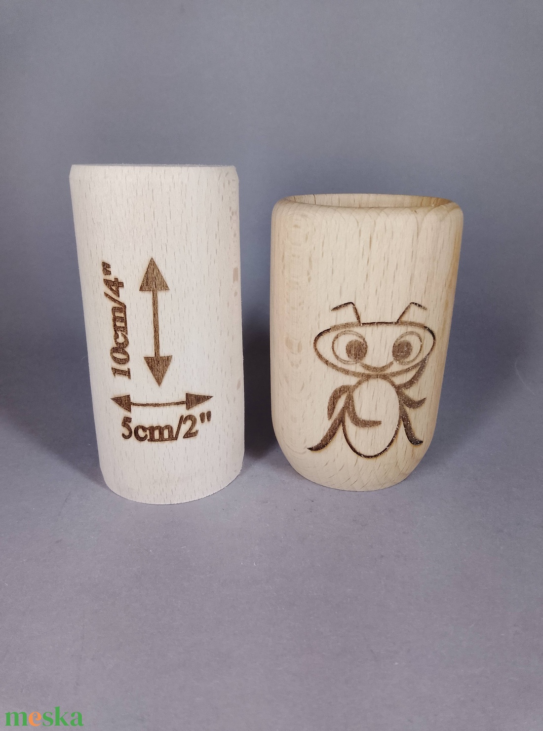 Kézzel készített bükkfa pohárkák - akár asztali ceruza-toll tartó - hangya mintával - kellékek & szerszámok - hobby fa alapanyag - doboz - Meska.hu