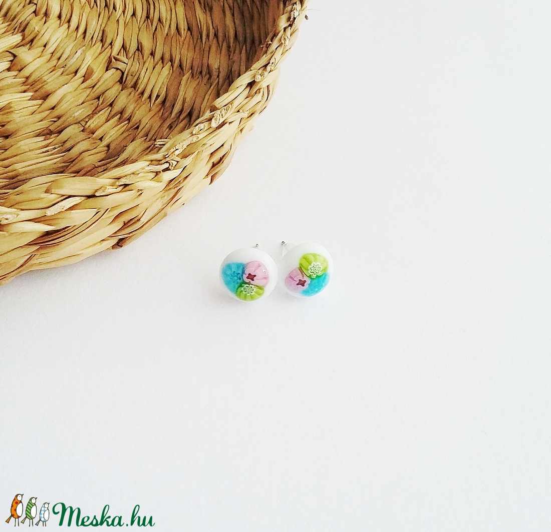 Millefiori üveg fülbevaló -  - Meska.hu