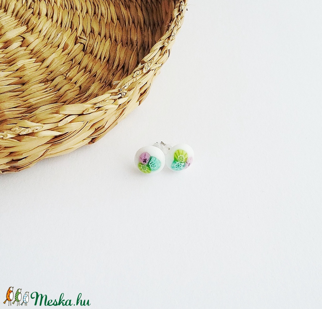 Millefiori üveg fülbevaló -  - Meska.hu