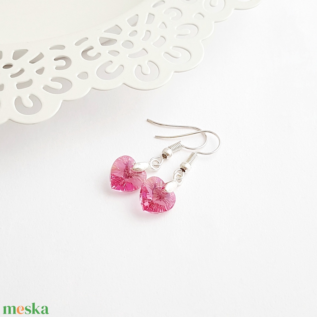 Swarovski kristály szív fülbevaló - Rose ab - ékszer - fülbevaló - lógó fülbevaló - Meska.hu Swarovski kristály szív fülbevaló - Rose ab - ékszer - fülbevaló - lógó fülbevaló - Meska.hu