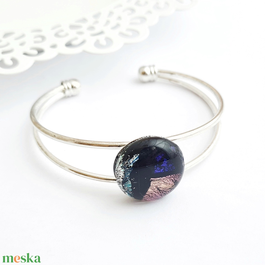 Dichroic üveg karkötő - ékszer - karkötő - karperec - Meska.hu