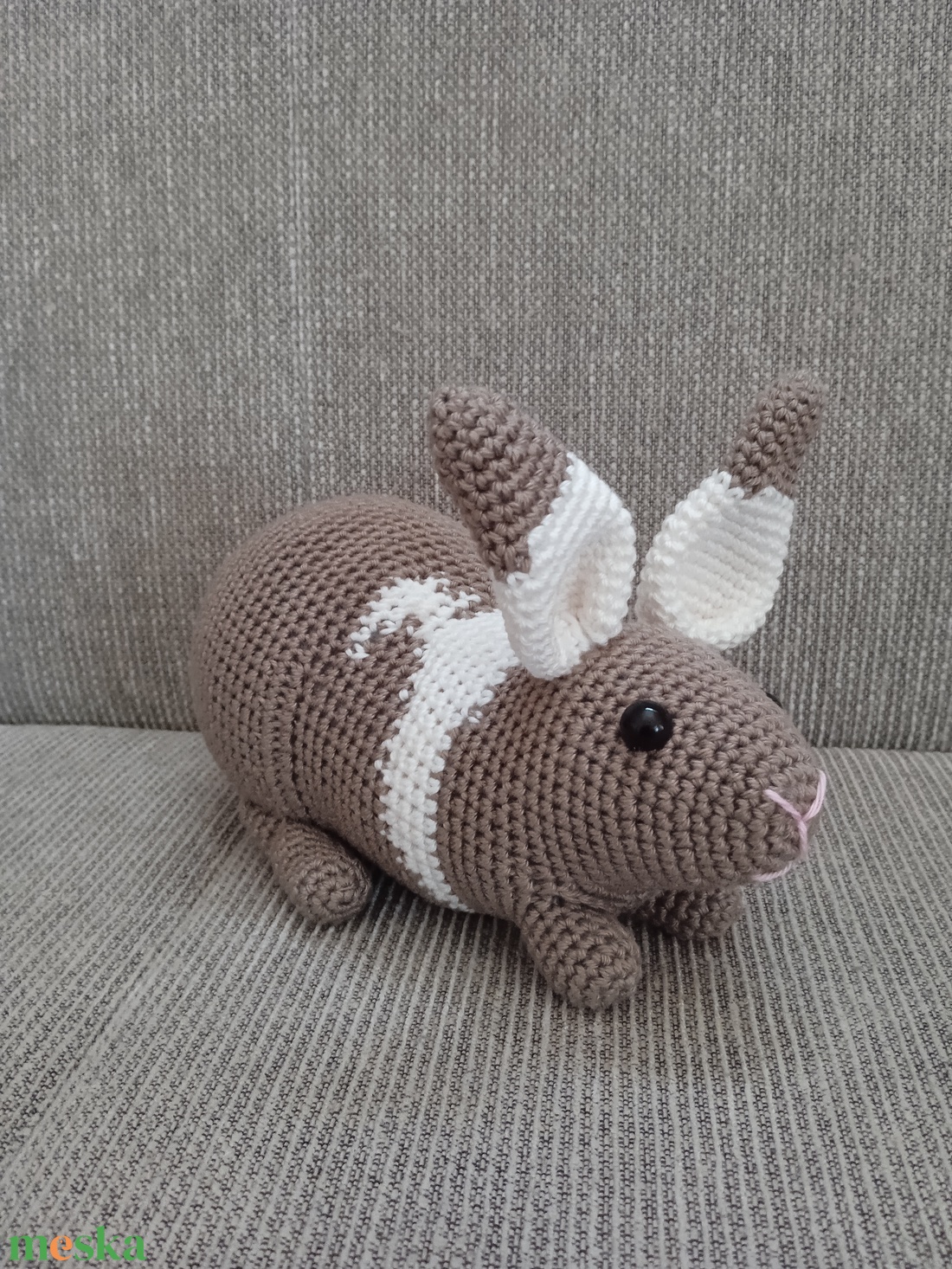 Amigurumi Foltos nyuszi - játék & sport - plüssállat & játékfigura - nyuszi - Meska.hu
