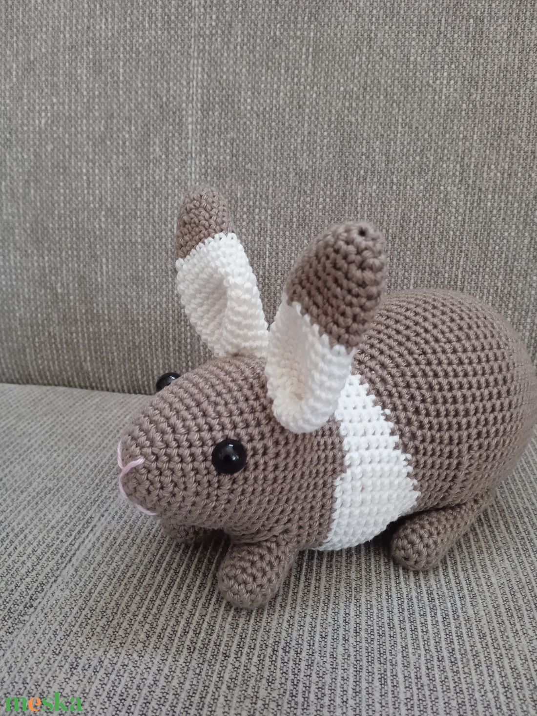 Amigurumi Foltos nyuszi - játék & sport - plüssállat & játékfigura - nyuszi - Meska.hu