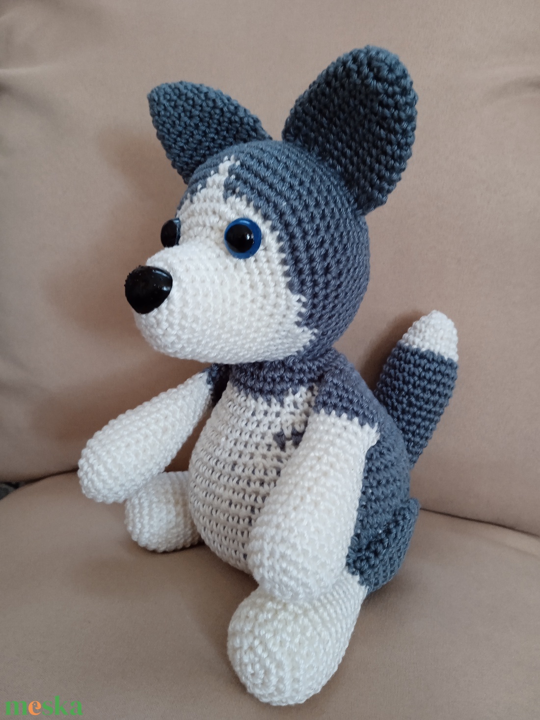 Amigurumi Hysky kölyök kutya - játék & sport - plüssállat & játékfigura - kutya - Meska.hu