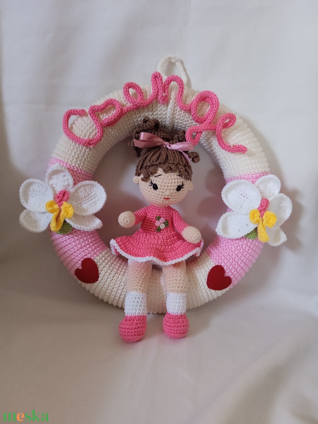 Babaváró ajtódísz - baba - mama - babaszoba dekoráció - babanév dekoráció - Meska.hu