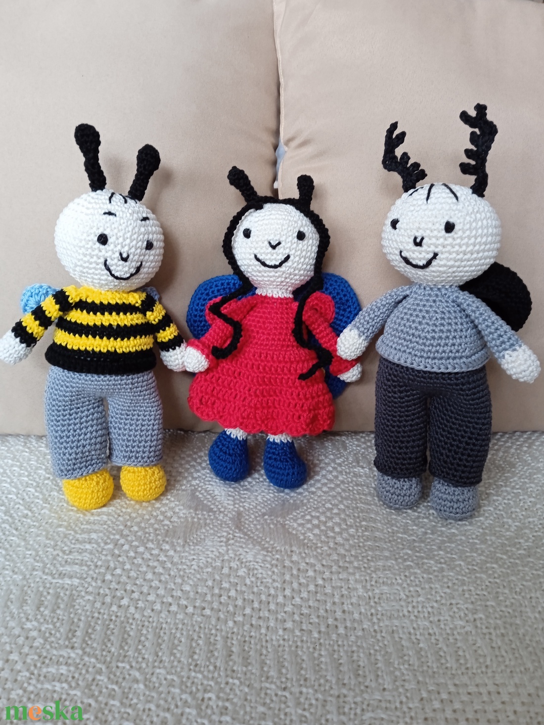 Amigurumi lepkelány, méhecske, szarvasbogár - játék & sport - plüssállat & játékfigura - plüss mesefigurák - Meska.hu