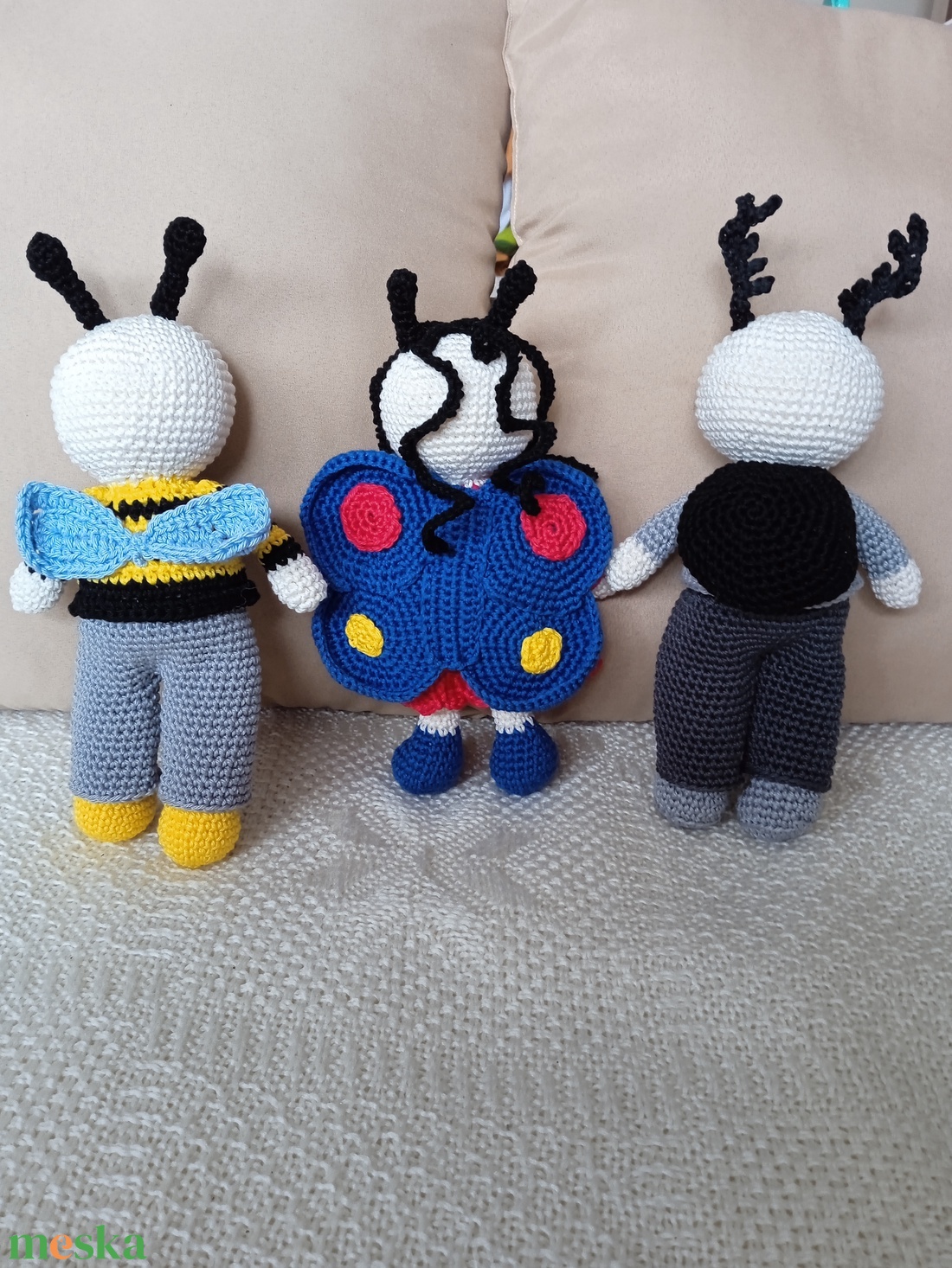 Amigurumi lepkelány, méhecske, szarvasbogár - játék & sport - plüssállat & játékfigura - plüss mesefigurák - Meska.hu