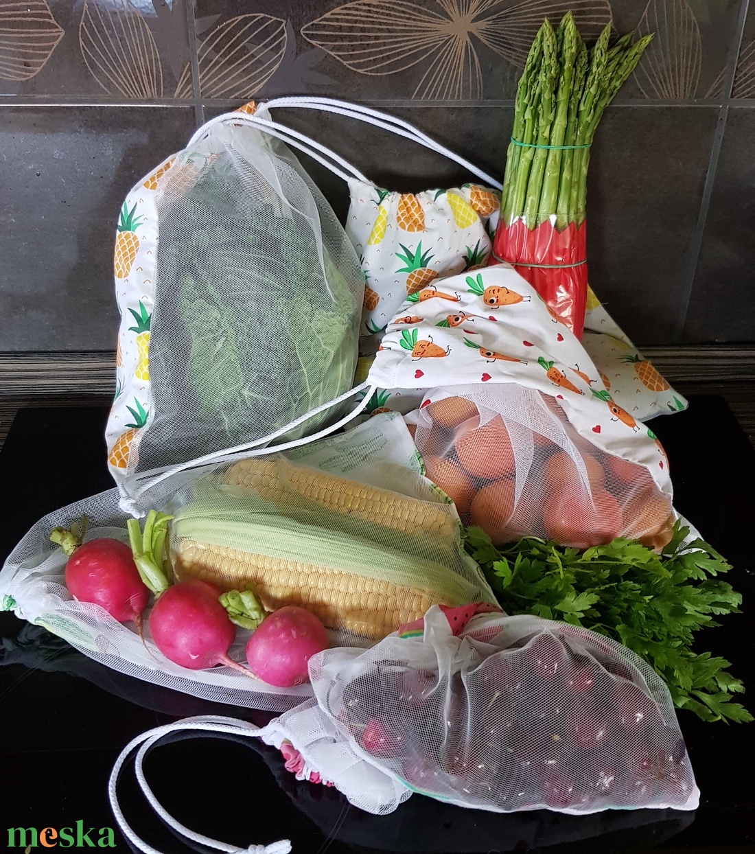 3 db zöldség/gyümölcs bevásárló zsák -  - Meska.hu