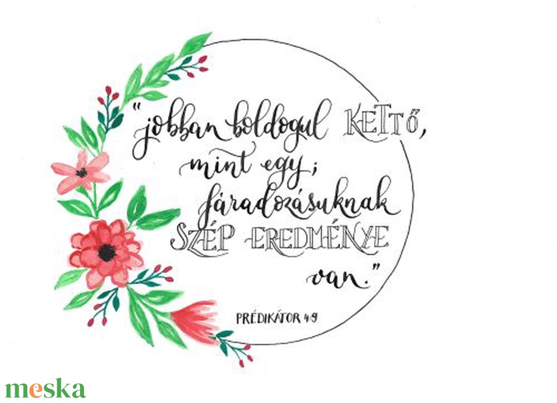 Letölthető Igés kép - Jobban boldogul kettő... - otthon & életmód - dekoráció - kép & falikép - poszter - Meska.hu