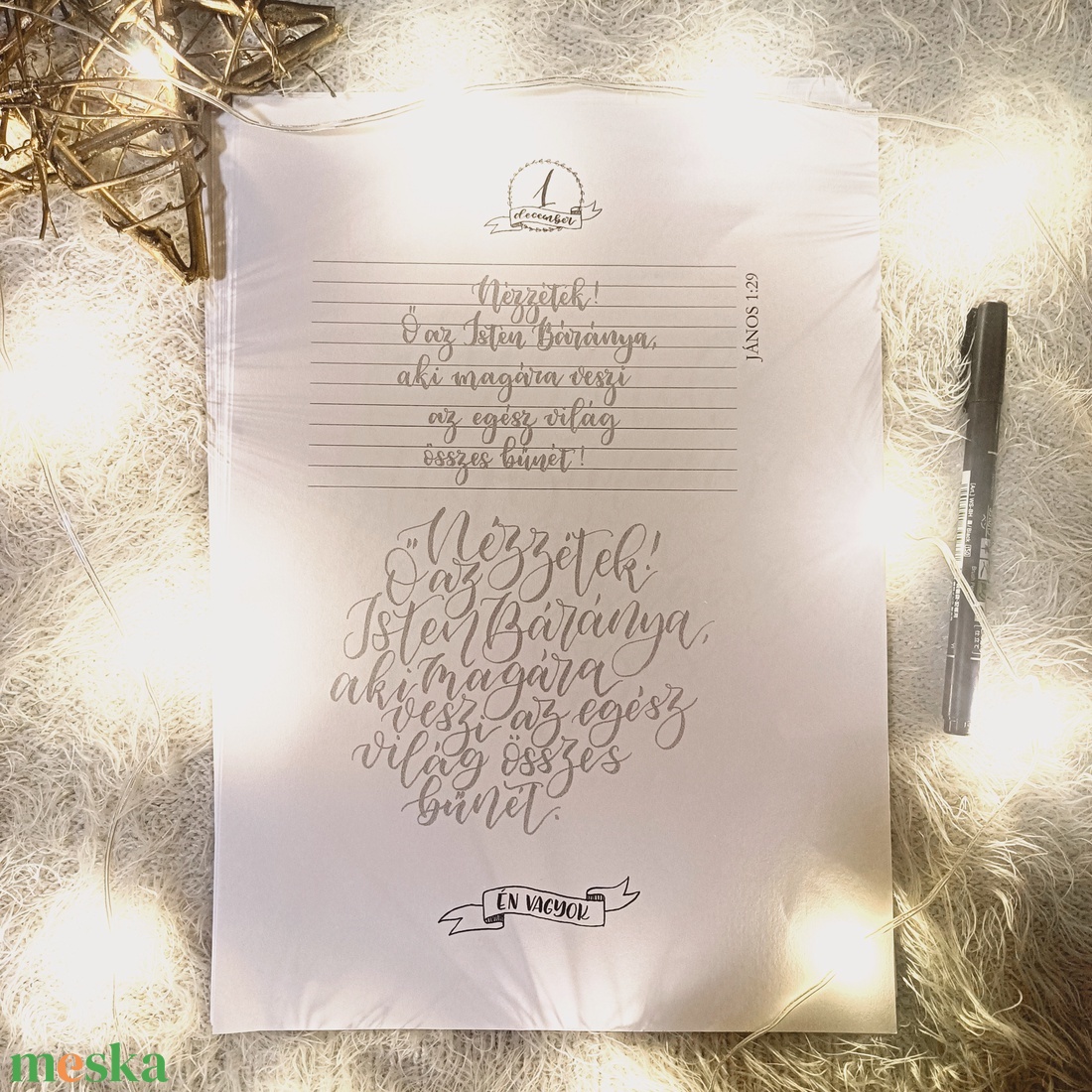Én VAGYOK - letölthető kalligráfia gyakorló füzet  - diy (csináld magad) - workshop & tanfolyam - Meska.hu