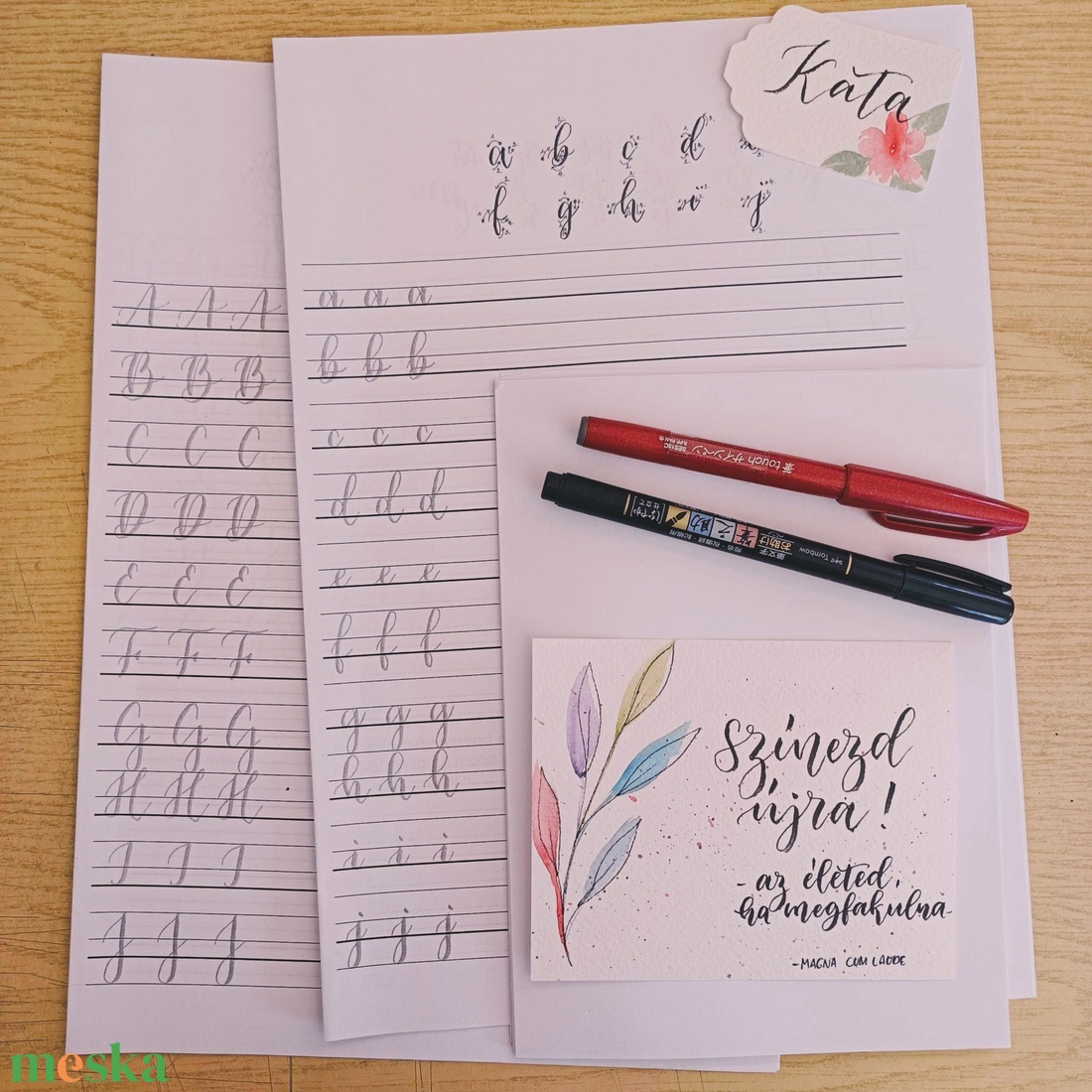 Ecsetfilces modern kalligráfia - kezdő képzés Békés megyében - diy (csináld magad) - workshop & tanfolyam - Meska.hu
