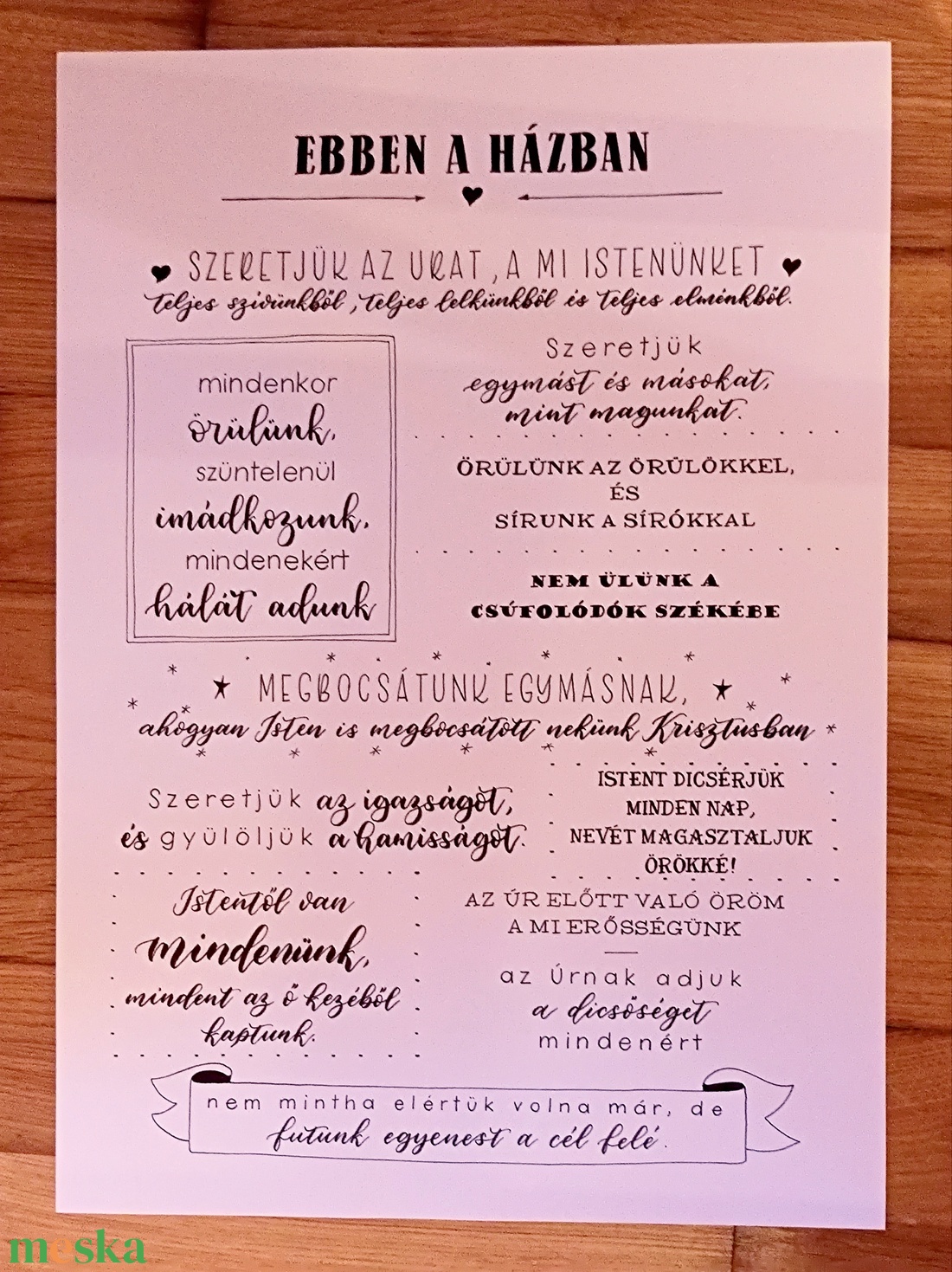 Ebben a házban... Poszter keresztény Igékkel - otthon & életmód - dekoráció - kép & falikép - plakát - Meska.hu