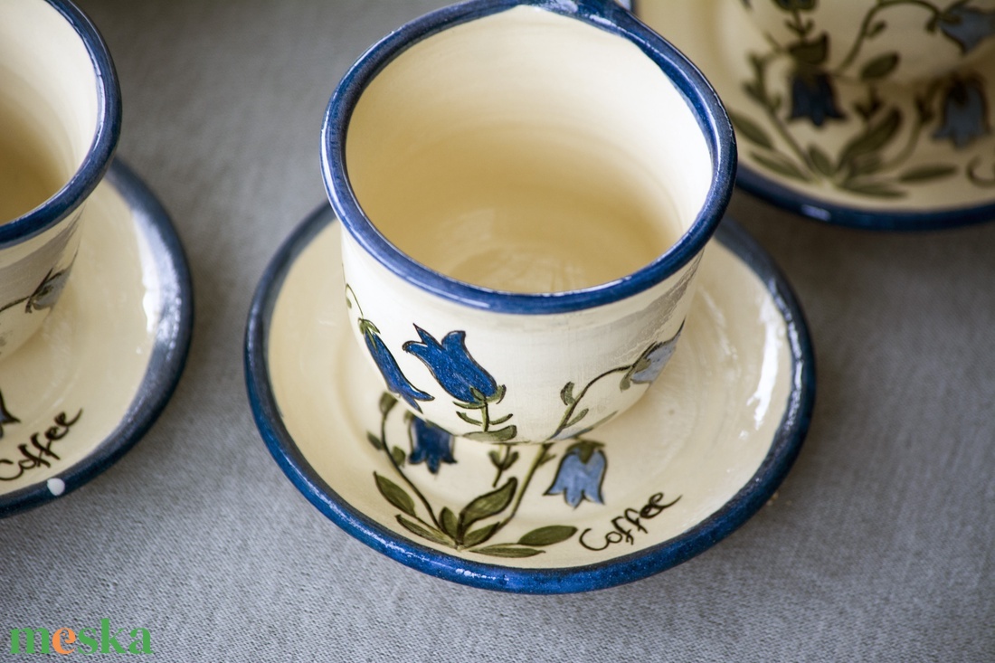 Kávéskészlet harangvirágos - otthon & életmód - konyhafelszerelés, tálalás - tálalás - teás- és kávés pohár, készlet - Meska.hu