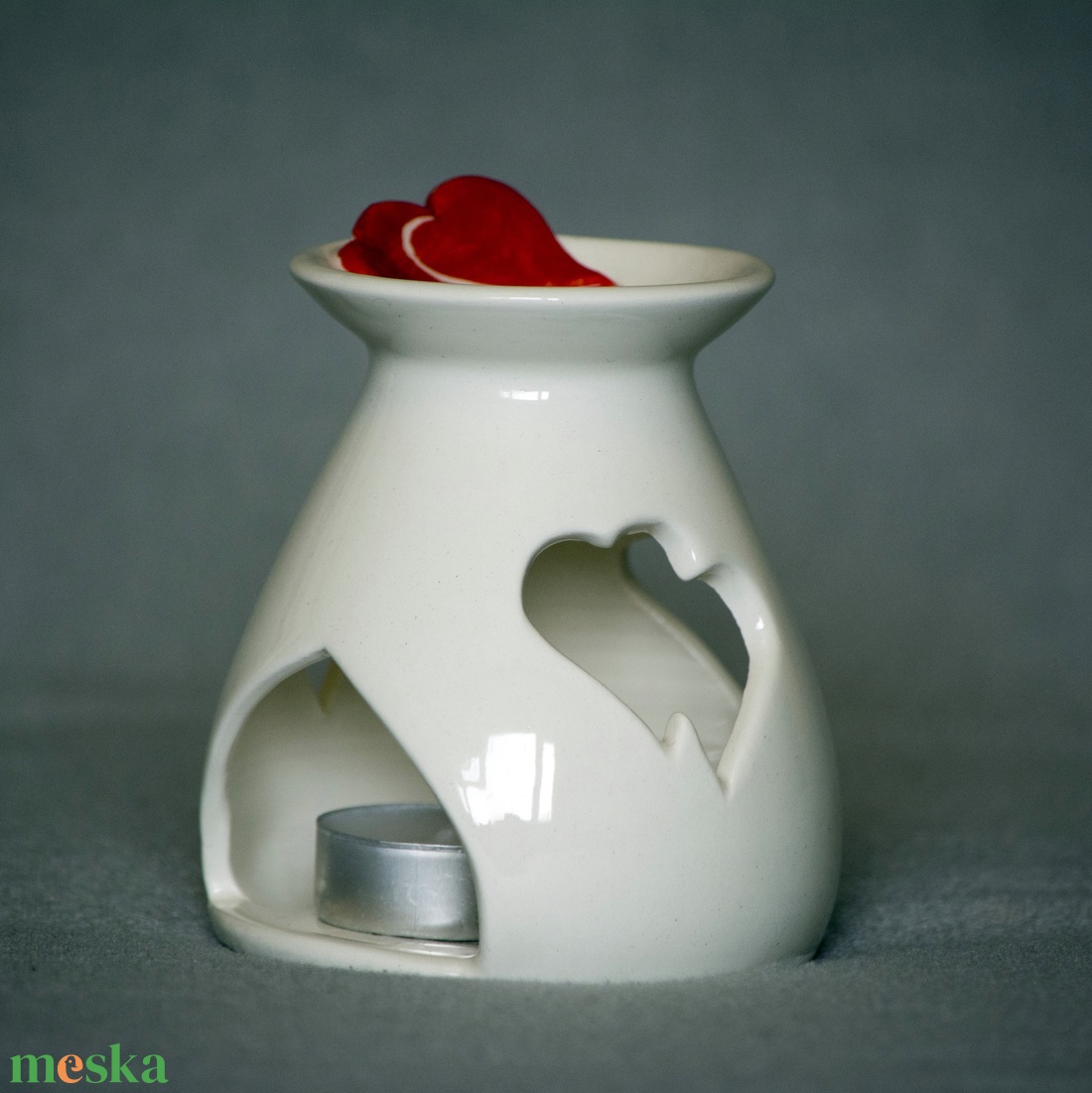 Mécsestartó (szivecskés) - otthon & életmód - gyertya, illat, aroma - mécses és mécsestartó - Meska.hu