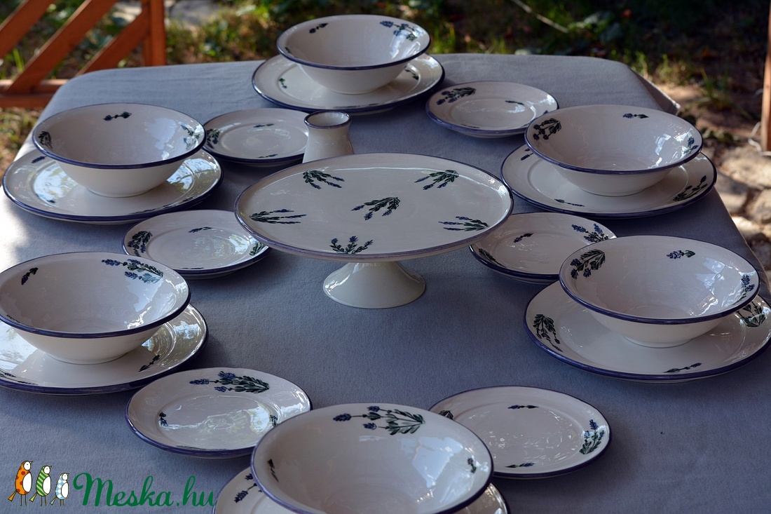 Levendulás étkészlet - otthon & életmód - konyhafelszerelés, tálalás - tálalás - tányér & étkészlet - Meska.hu