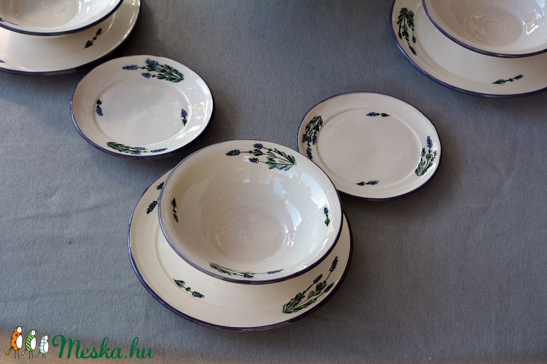 Levendulás étkészlet - otthon & életmód - konyhafelszerelés, tálalás - tálalás - tányér & étkészlet - Meska.hu