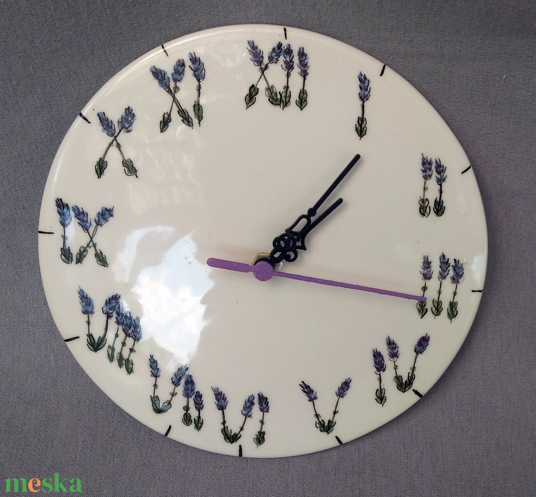 Levendulás Falióra - otthon & életmód - dekoráció - fali és függő dekoráció - falióra & óra - Meska.hu