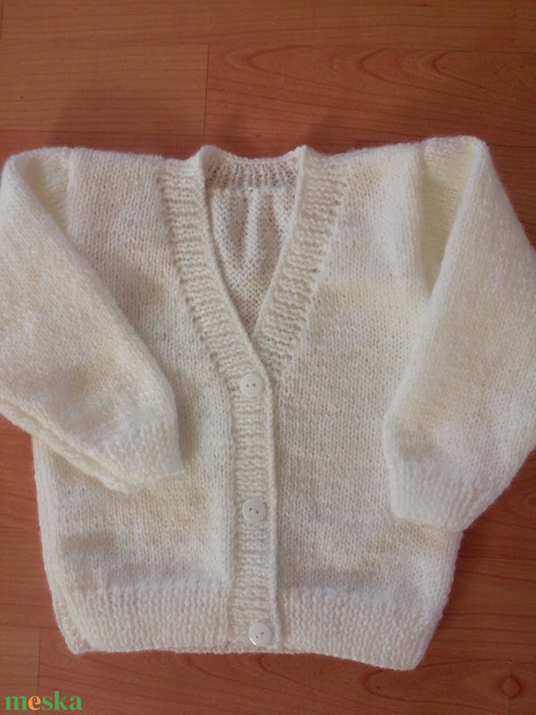 Kötött fehér alkalmi kisfiú kardigán -  - Meska.hu