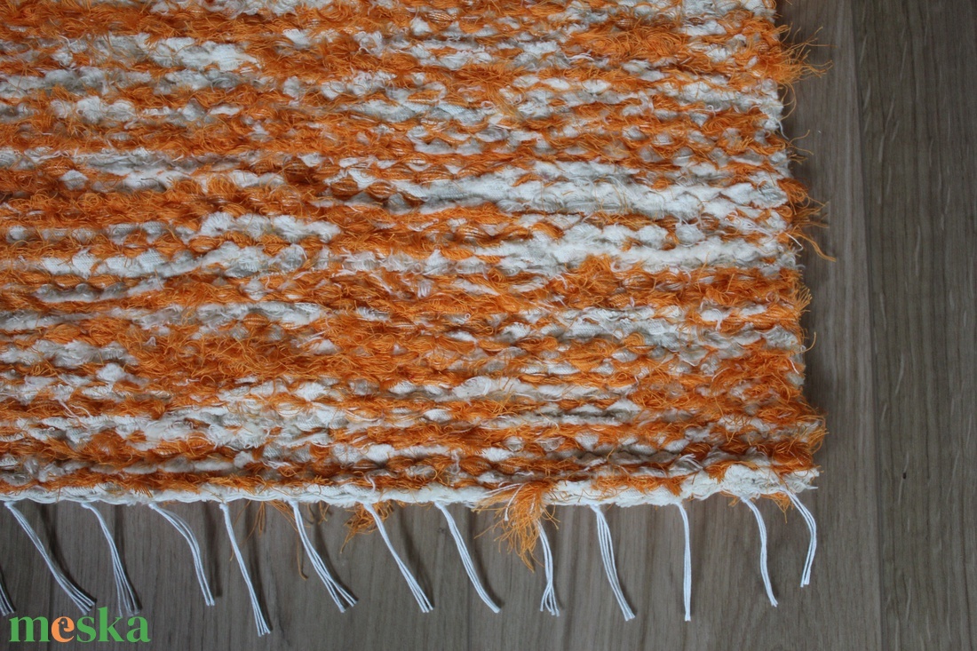 Natúr-narancssárga modern rongyszőnyeg NSZ-05 - otthon & életmód - lakástextil - szőnyeg - szövött szőnyeg - Meska.hu