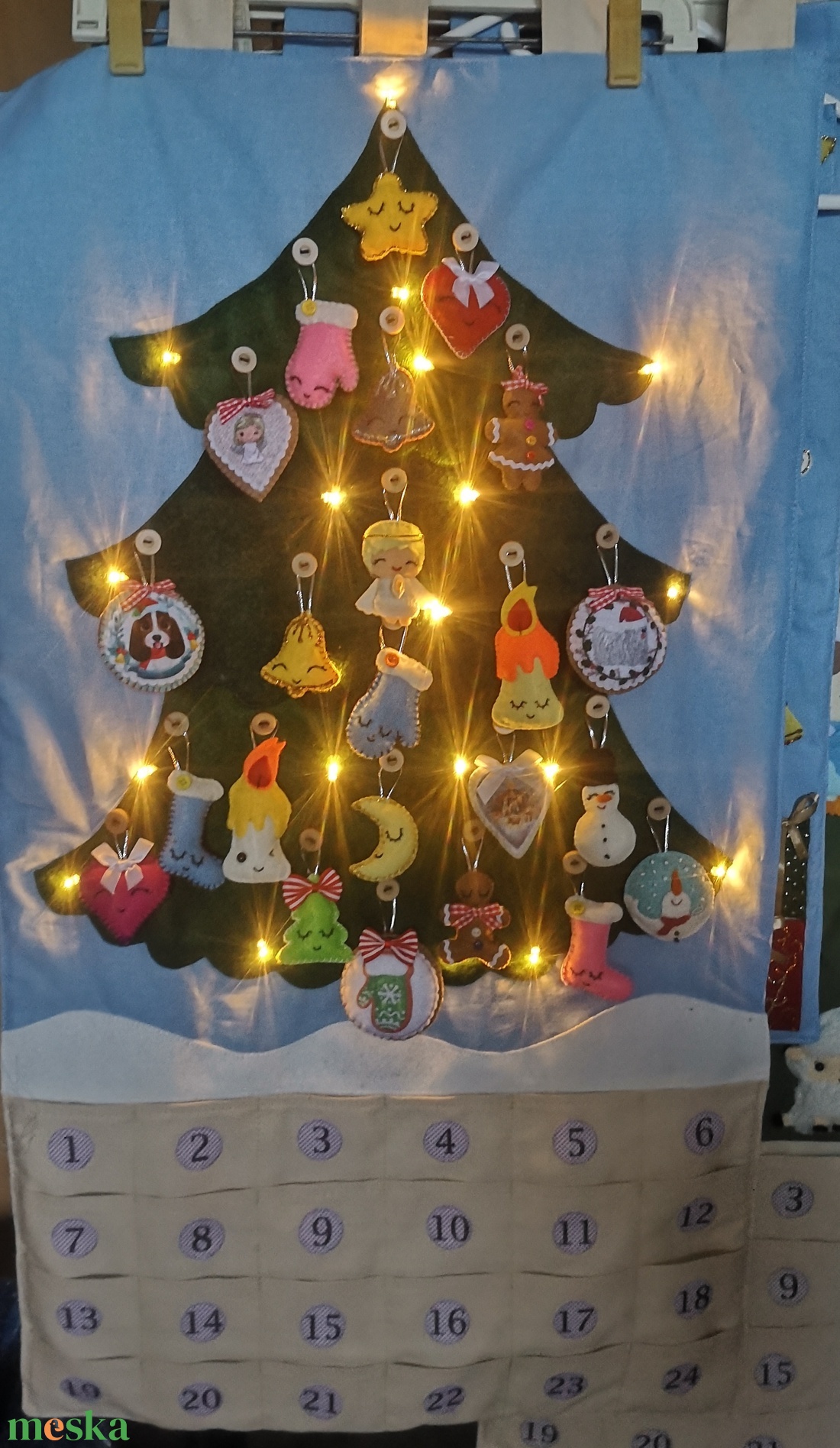 Adventi naptár led világítással - karácsony - adventi díszek - adventi naptár - Meska.hu Adventi naptár led világítással - karácsony - adventi díszek - adventi naptár - Meska.hu