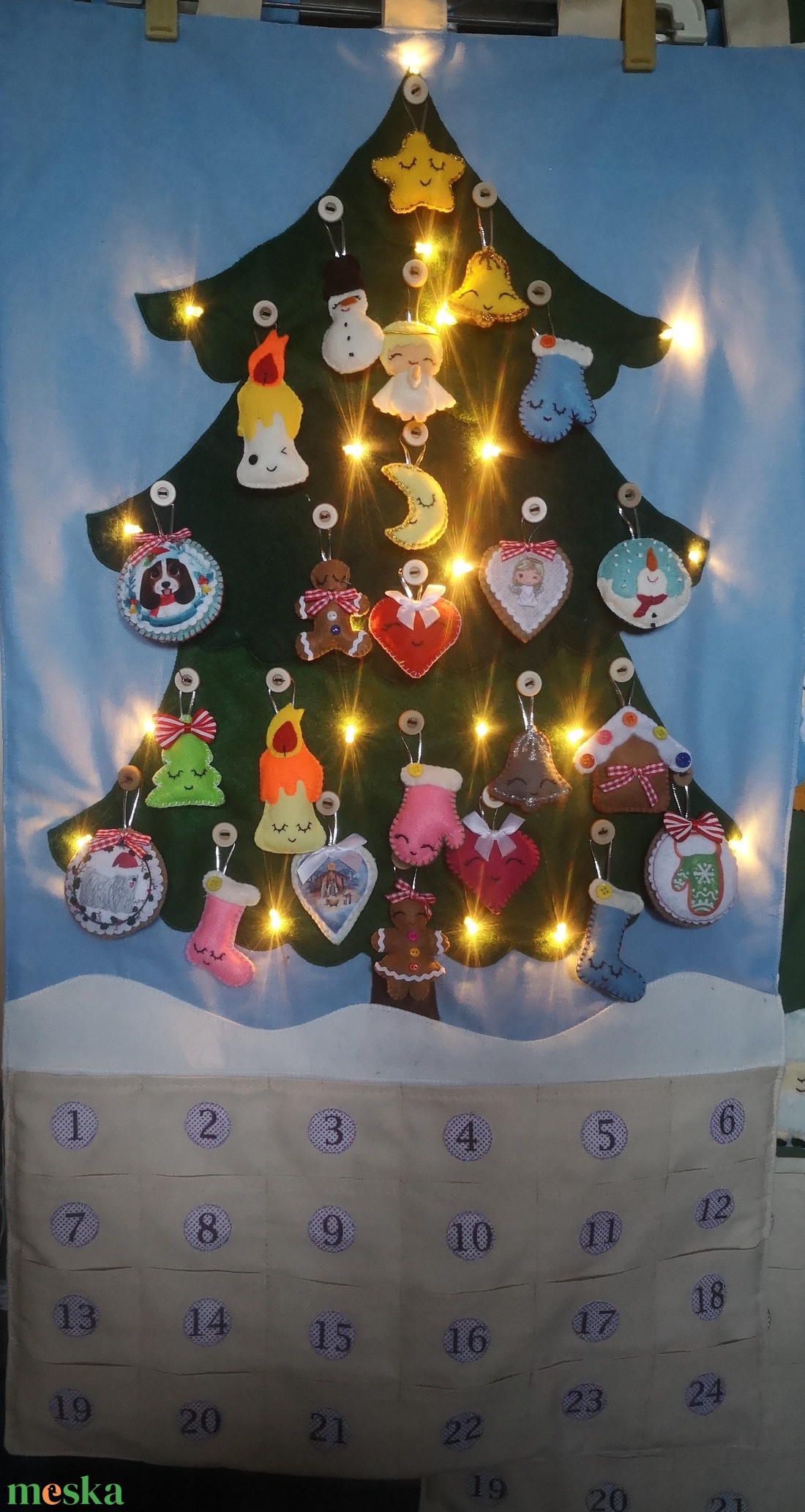 Adventi naptár led világítással - karácsony - adventi díszek - adventi naptár - Meska.hu Adventi naptár led világítással - karácsony - adventi díszek - adventi naptár - Meska.hu