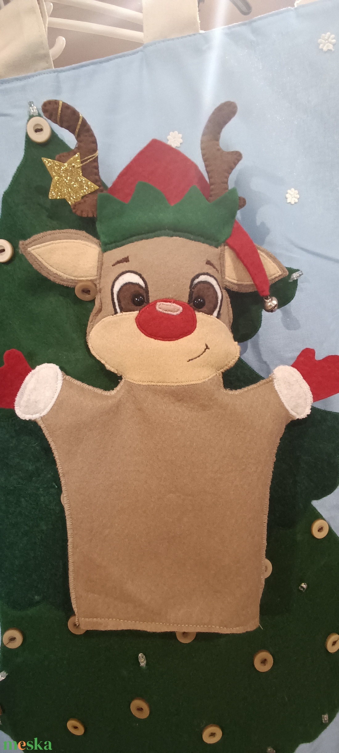 A Mikulás rénszarvasa Kesztyű báb - játék & sport - bábok - kesztyűbáb - Meska.hu