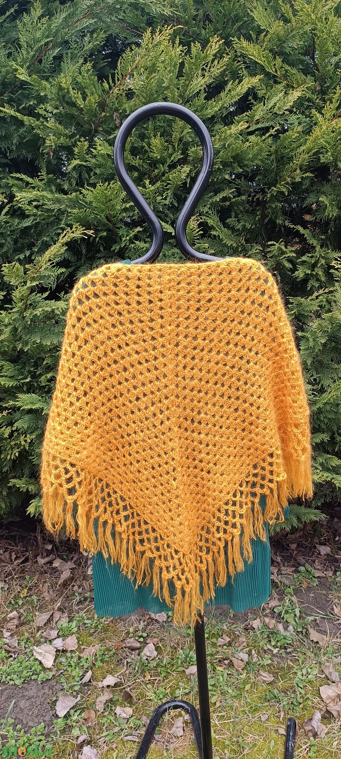 Sárga pelerin, poncsó - esküvő - kiegészítők - bolero és válltakaró - Meska.hu