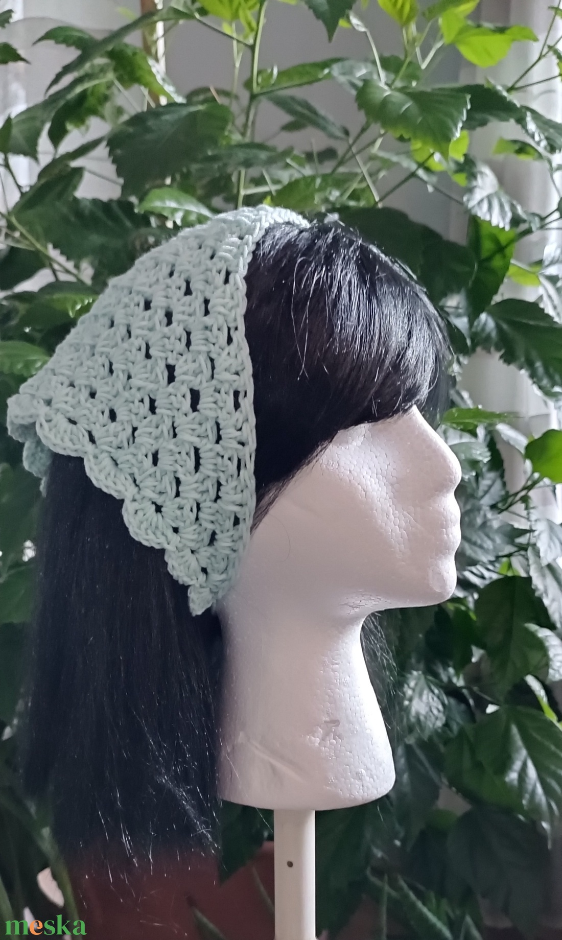 Mentazöld Bandana - ruha & divat - sál, sapka, kendő - kendő - Meska.hu