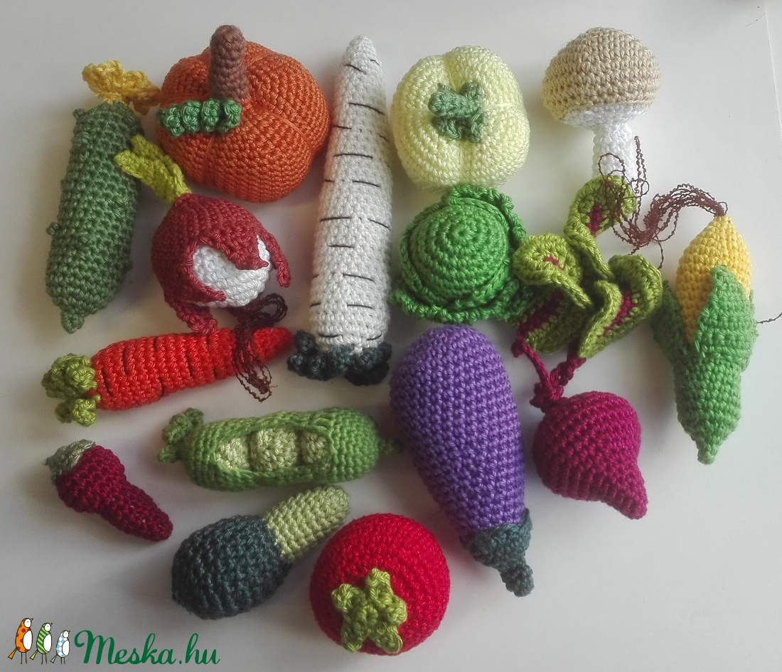 Horgolt zöldségek bevásárlótáskában 2. -  - Meska.hu