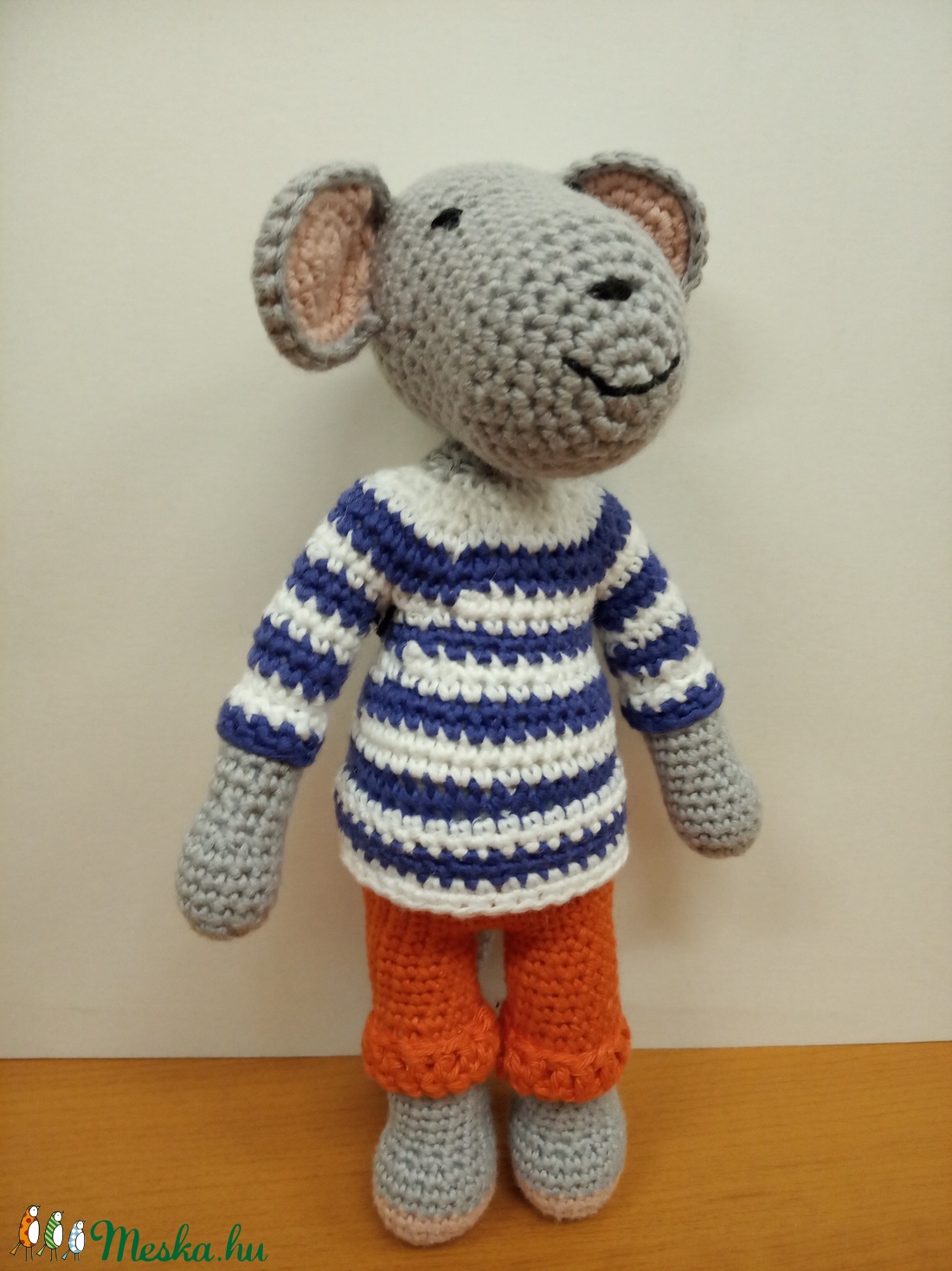 Rumini, a horgolt hajósinas kisegér - játék & sport - plüssállat & játékfigura - egér - Meska.hu