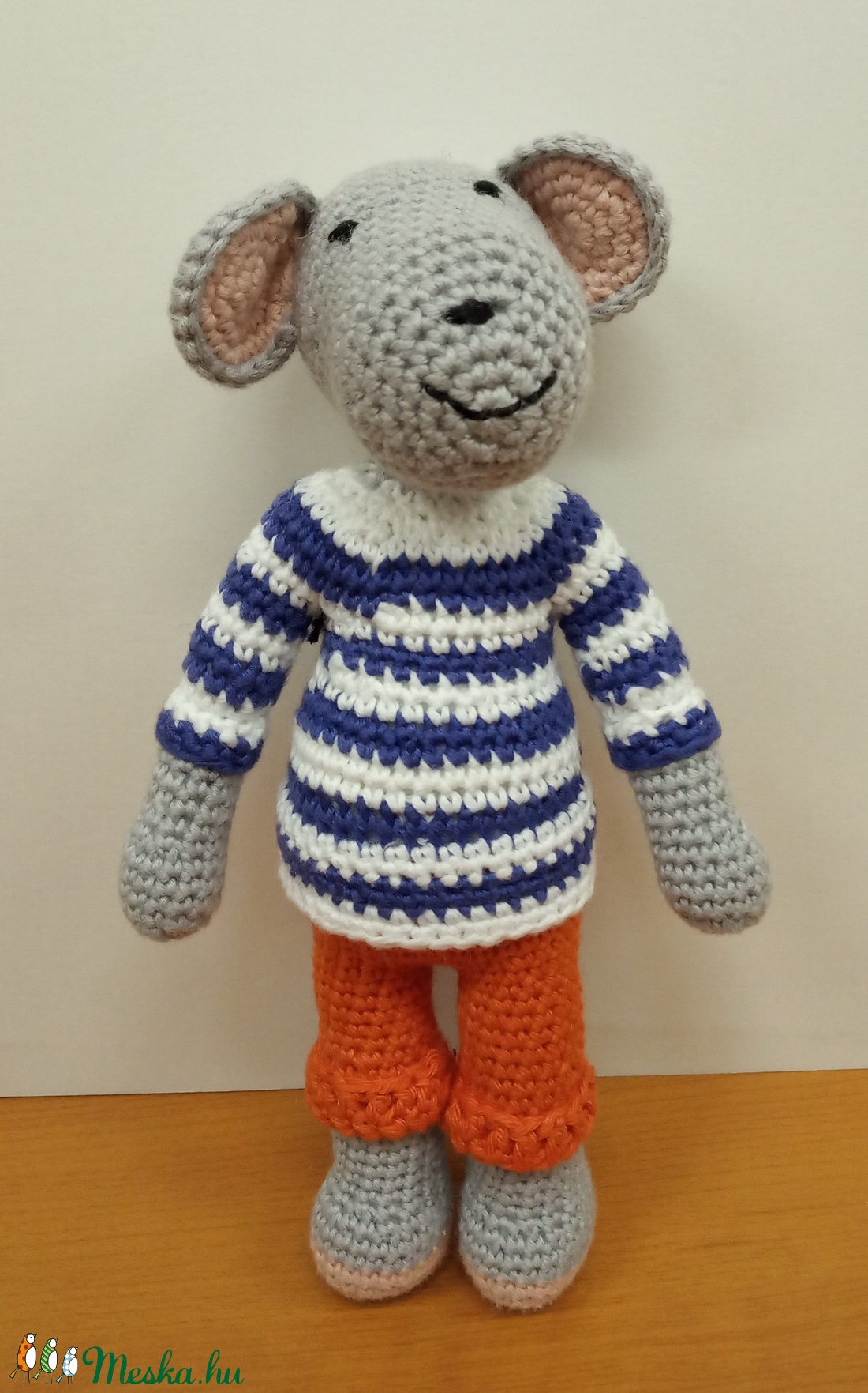 Rumini, a horgolt hajósinas kisegér - játék & sport - plüssállat & játékfigura - egér - Meska.hu